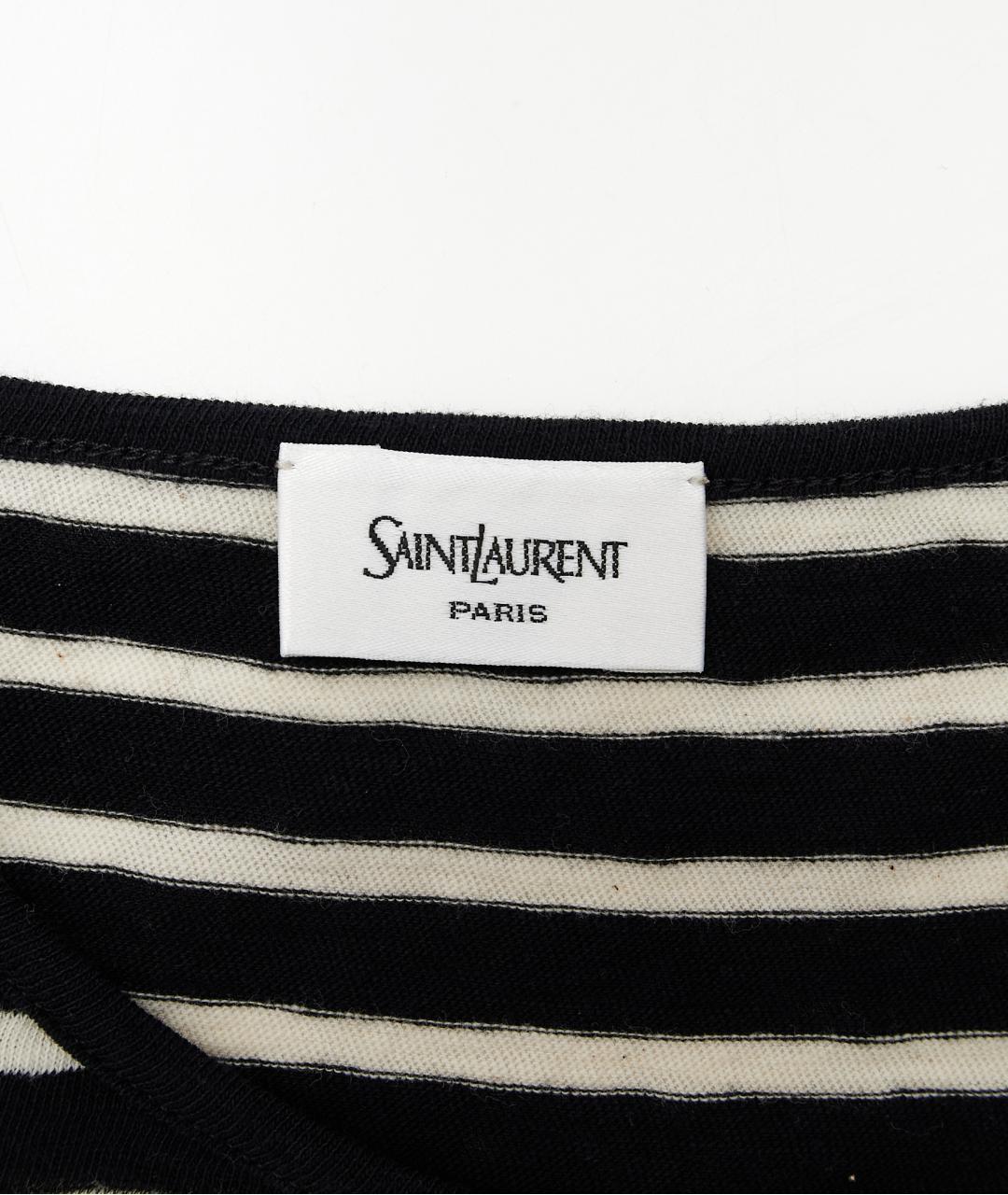 SAINT LAURENT Черная хлопковая футболка, фото 3