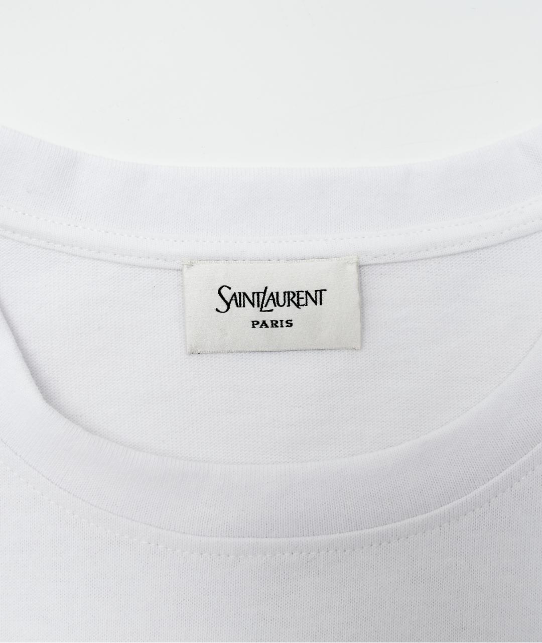 SAINT LAURENT Белая хлопковая футболка, фото 3