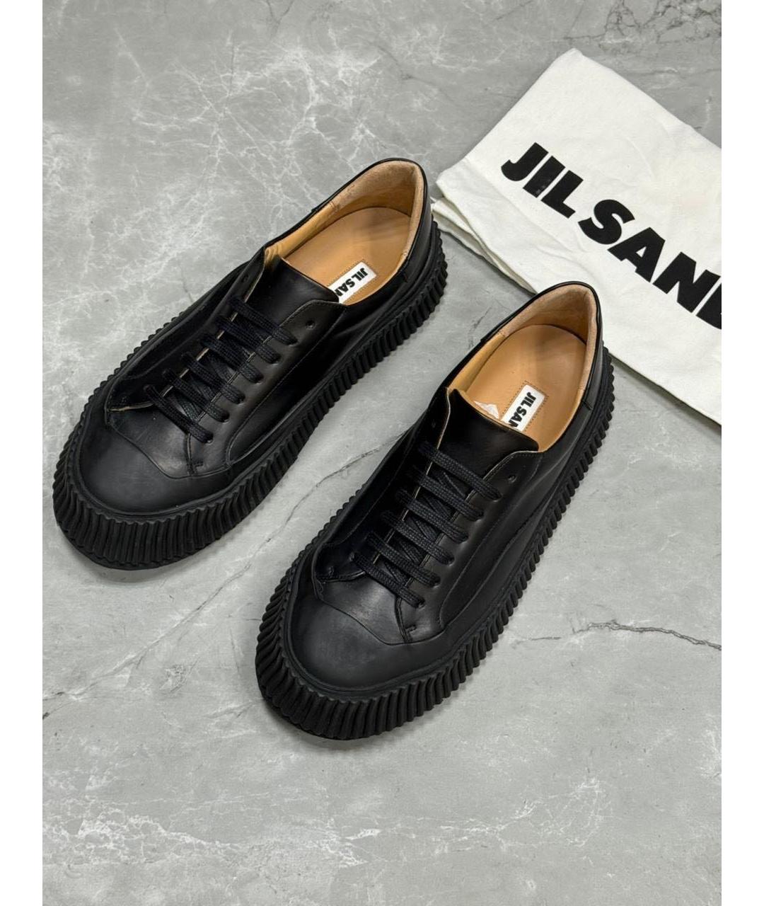 JIL SANDER Черные кожаные брогги и оксфорды, фото 2