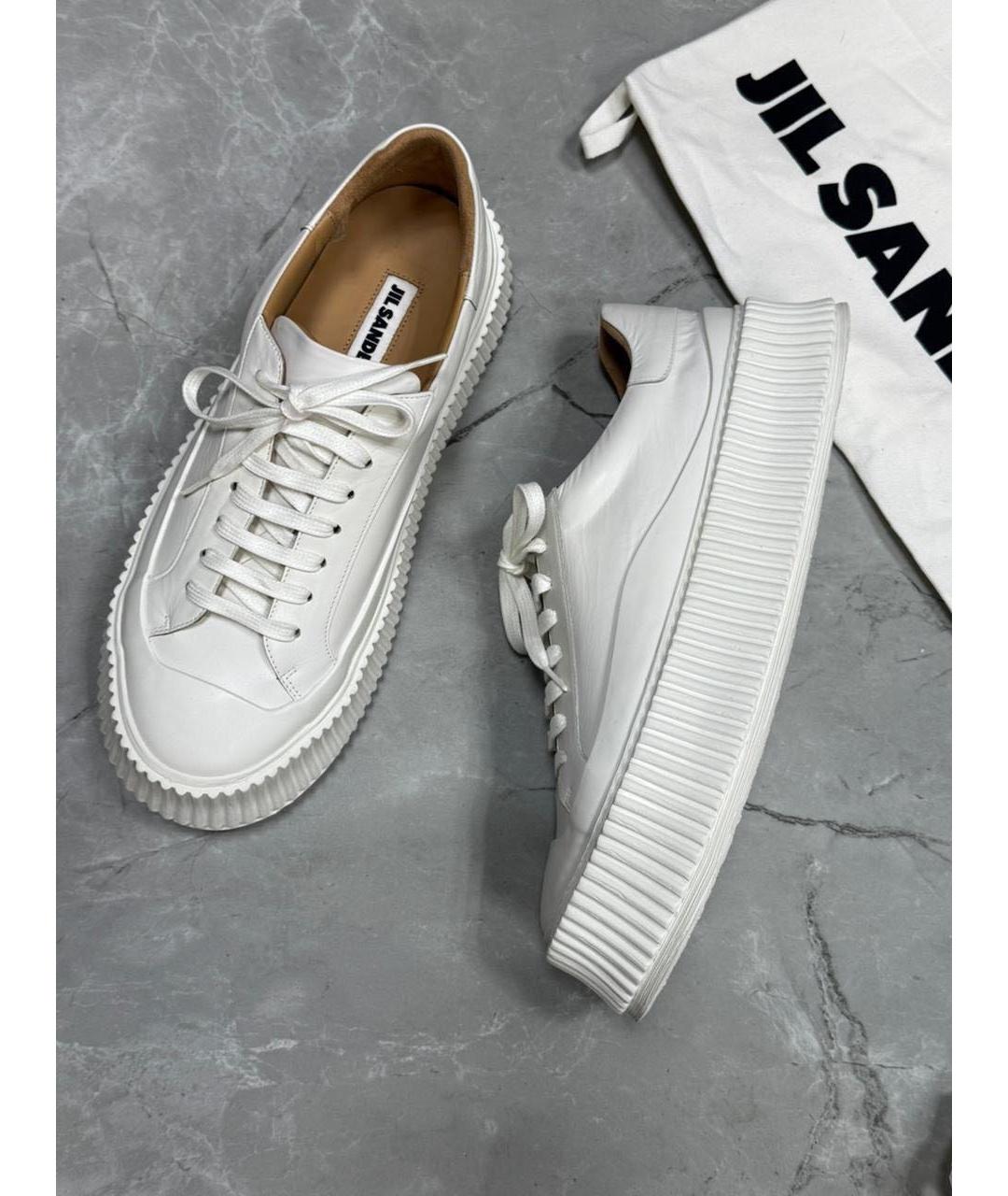 JIL SANDER Белые кожаные ботинки, фото 3