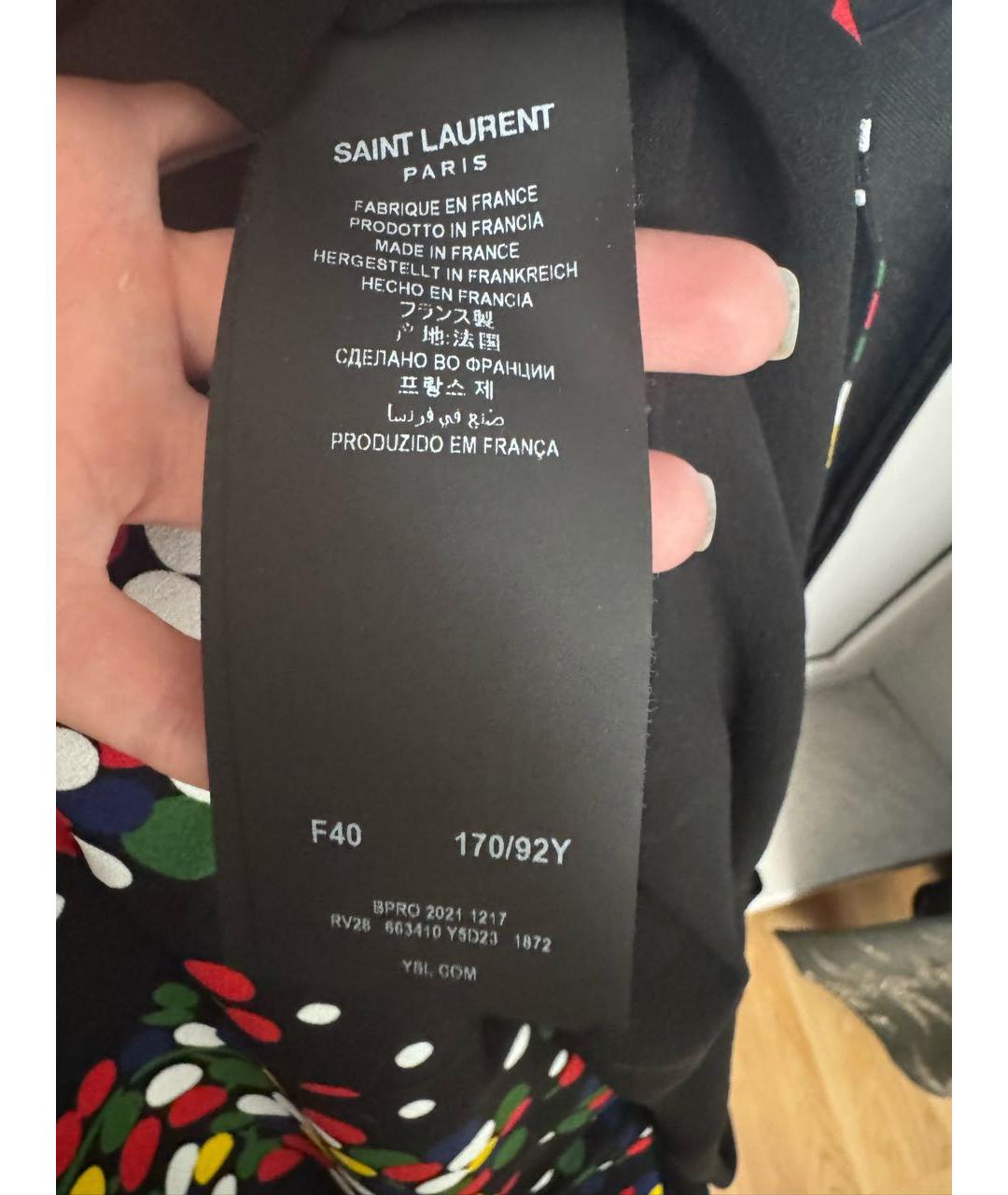 SAINT LAURENT Мульти вискозное коктейльное платье, фото 5