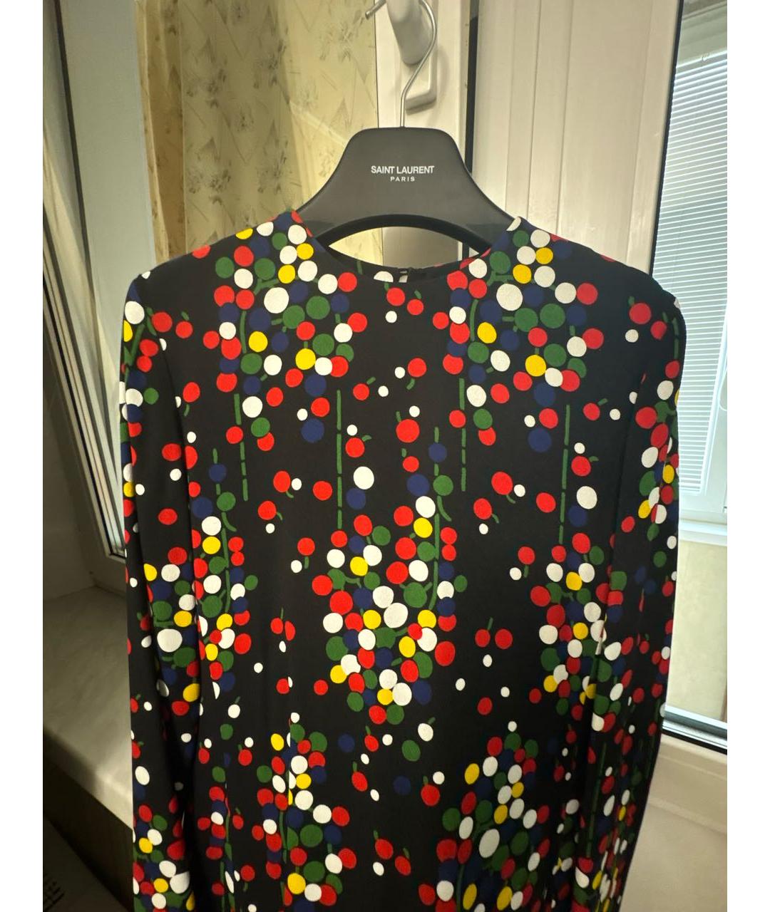 SAINT LAURENT Мульти вискозное коктейльное платье, фото 4