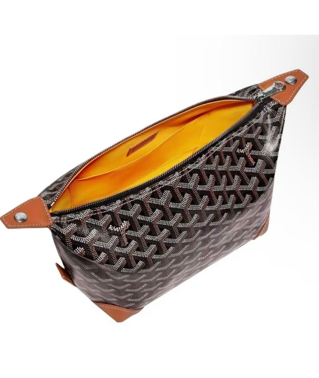 GOYARD Черная кожаная сумка с короткими ручками, фото 2