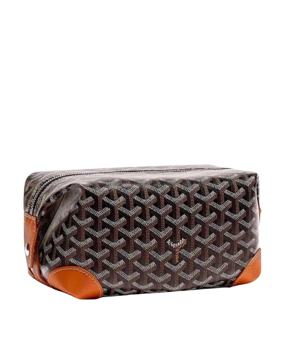 GOYARD Черная кожаная сумка с короткими ручками, фото 1