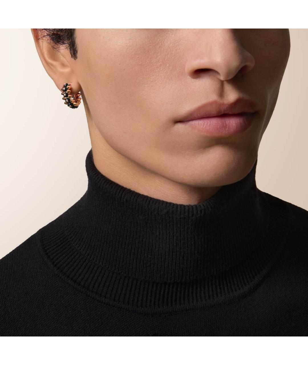CARTIER Черные серьги из розового золота, фото 2