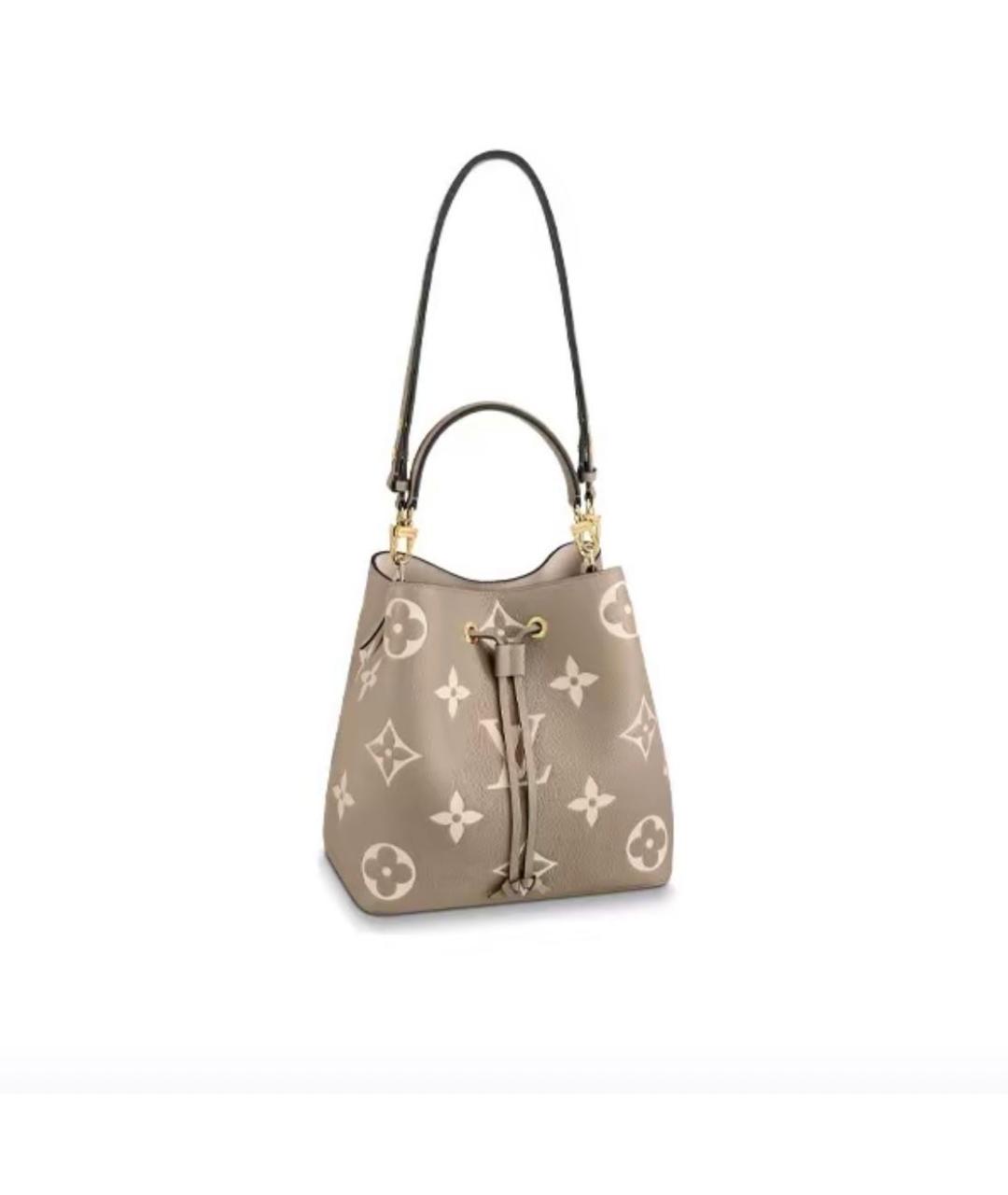 LOUIS VUITTON Бежевая кожаная сумка через плечо, фото 6
