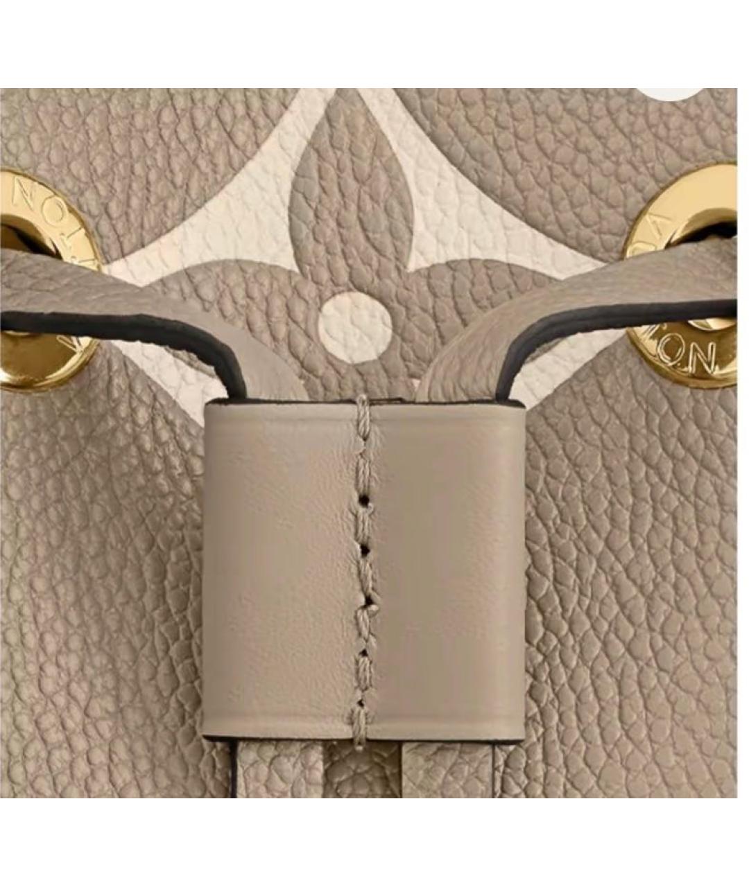 LOUIS VUITTON Бежевая кожаная сумка через плечо, фото 4
