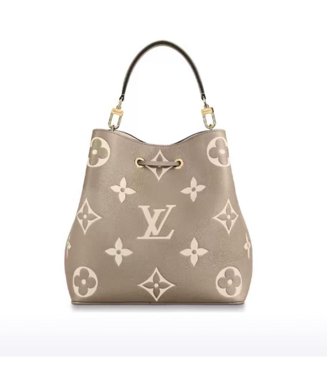 LOUIS VUITTON Бежевая кожаная сумка через плечо, фото 3