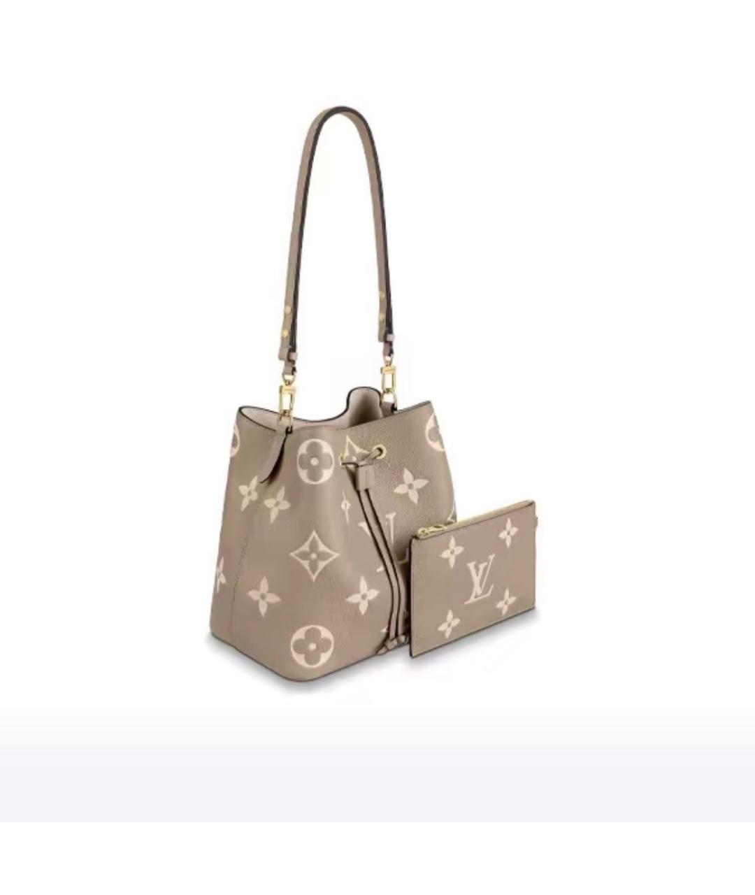LOUIS VUITTON Бежевая кожаная сумка через плечо, фото 2