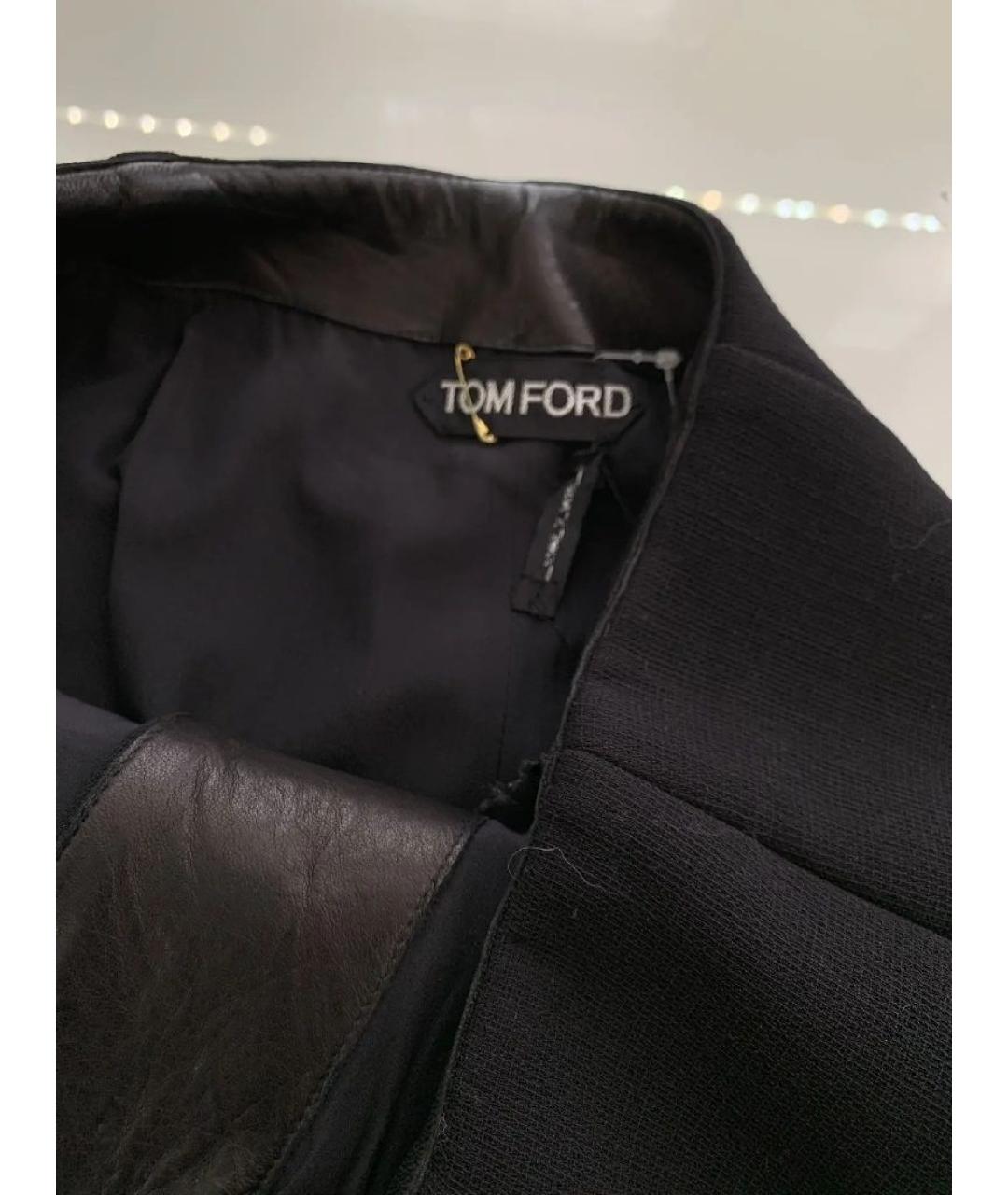 TOM FORD Черная шерстяная юбка мини, фото 7