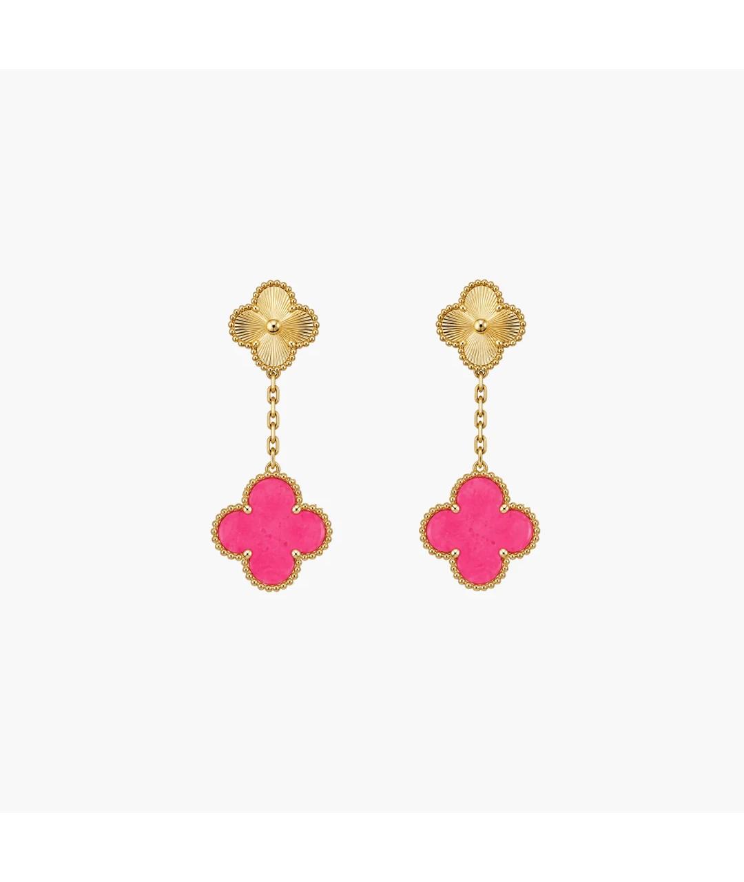 VAN CLEEF & ARPELS Розовые серьги из желтого золота, фото 3