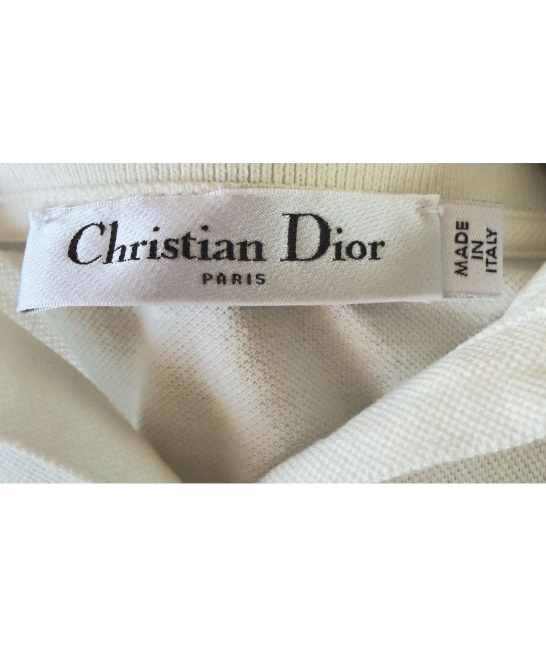 CHRISTIAN DIOR Белая хлопковая футболка, фото 2