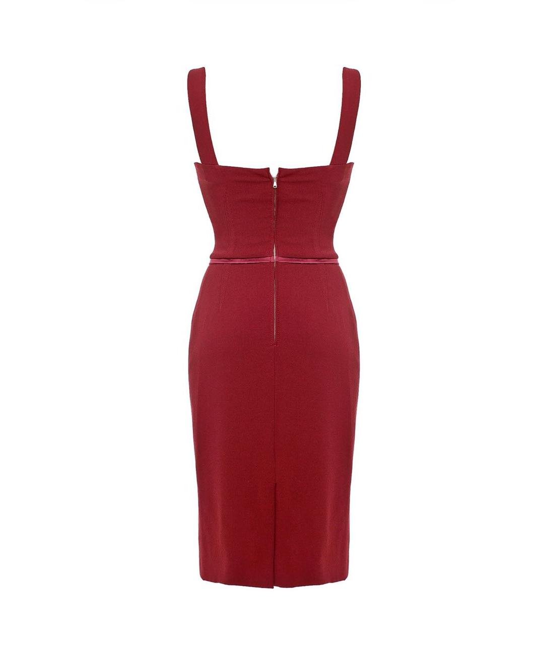 DOLCE&GABBANA Бордовое шерстяное платье, фото 2