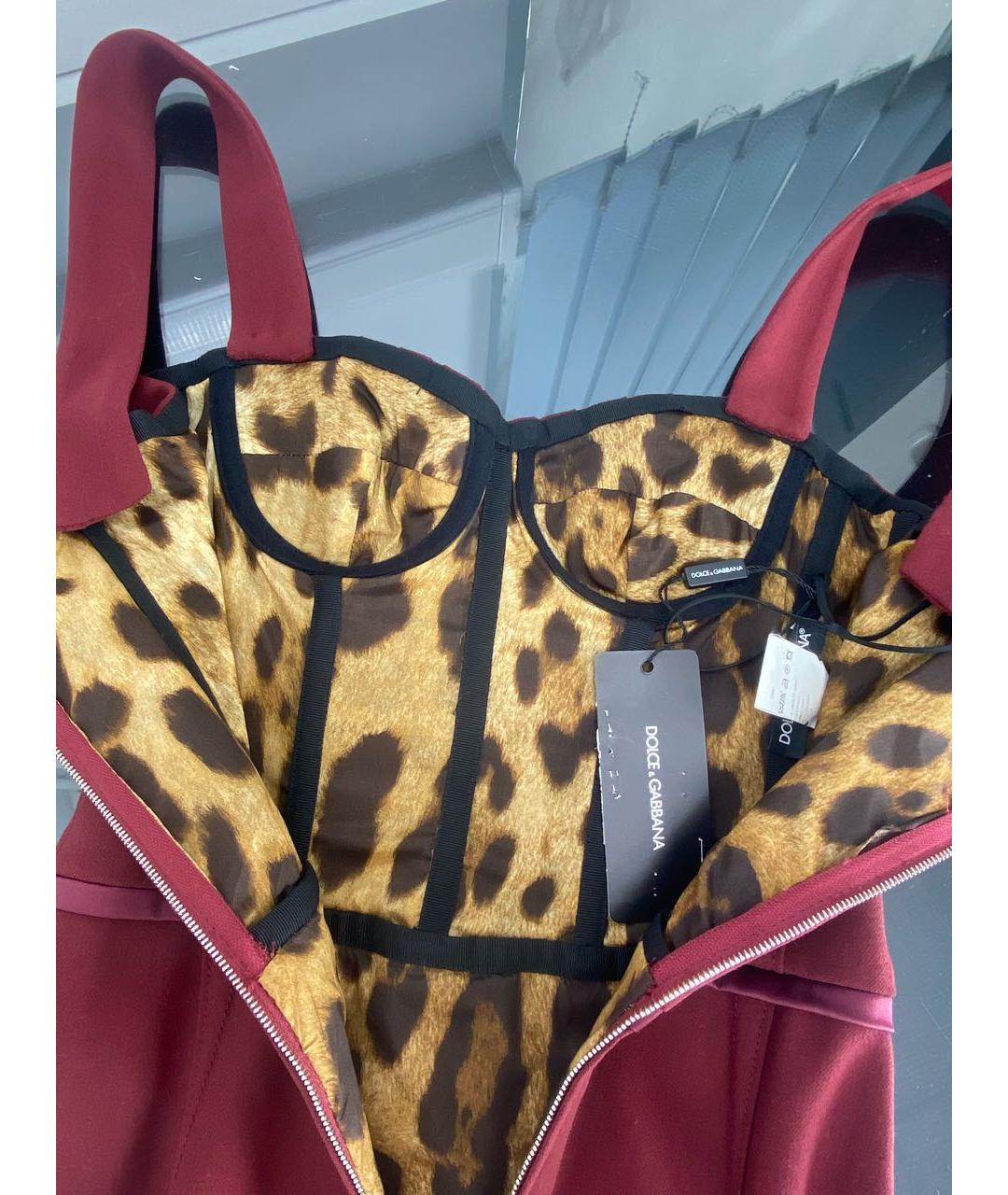 DOLCE&GABBANA Бордовое шерстяное платье, фото 3