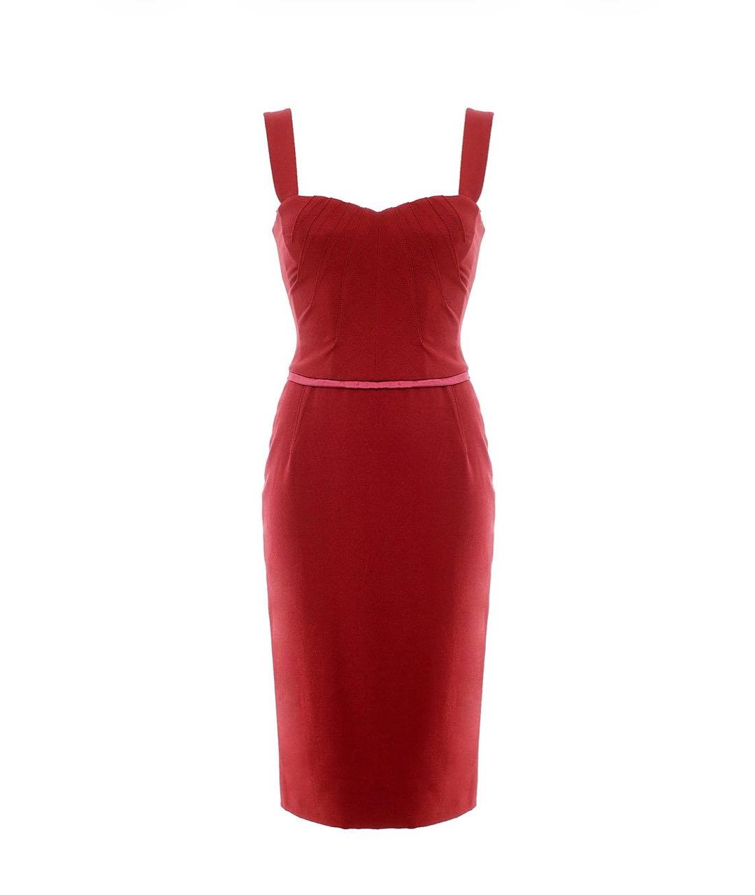 DOLCE&GABBANA Бордовое шерстяное платье, фото 9