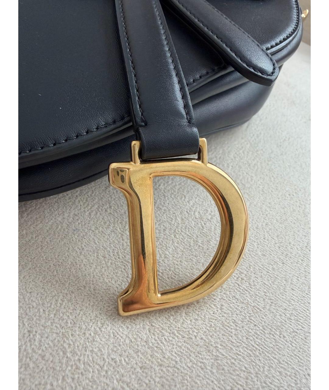 CHRISTIAN DIOR Черная кожаная сумка с короткими ручками, фото 8