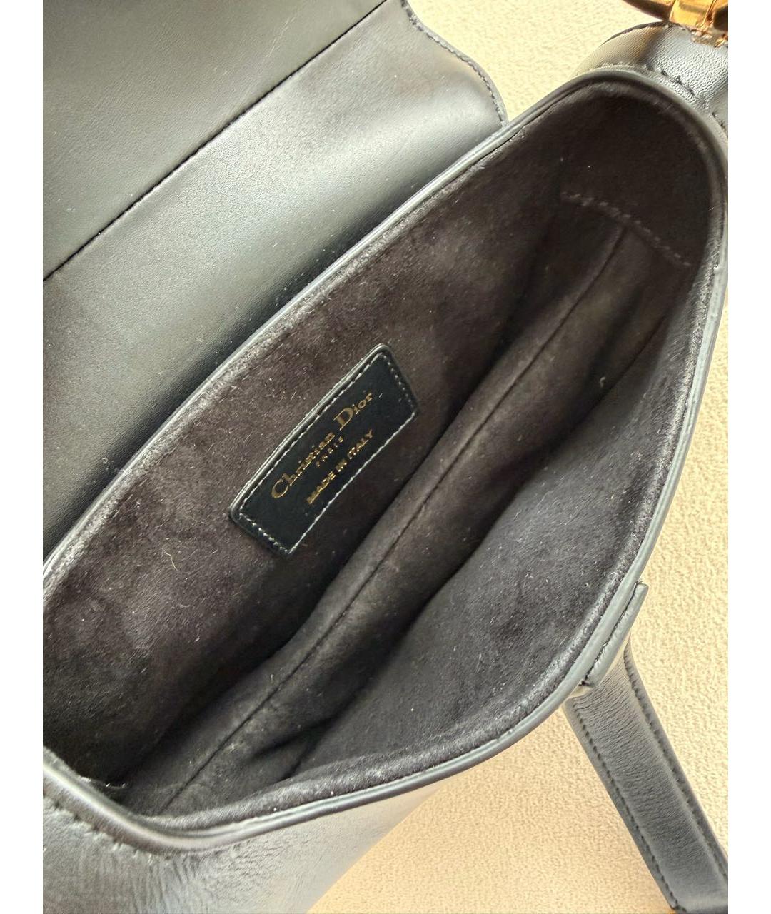 CHRISTIAN DIOR Черная кожаная сумка с короткими ручками, фото 4