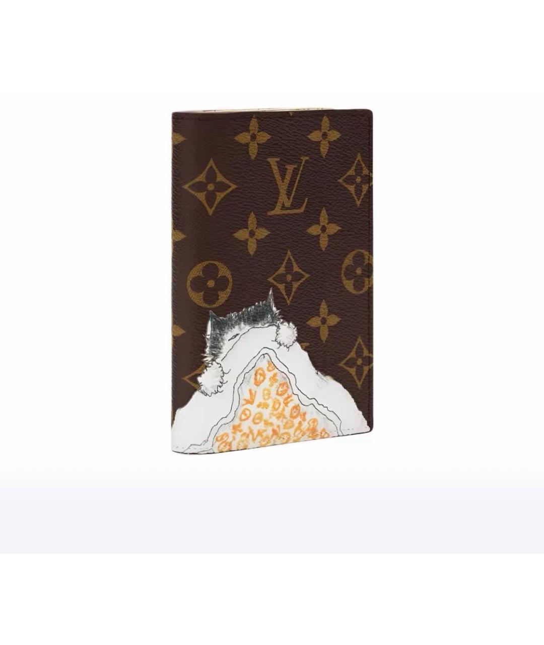 LOUIS VUITTON Коричневый кожаный кошелек, фото 6