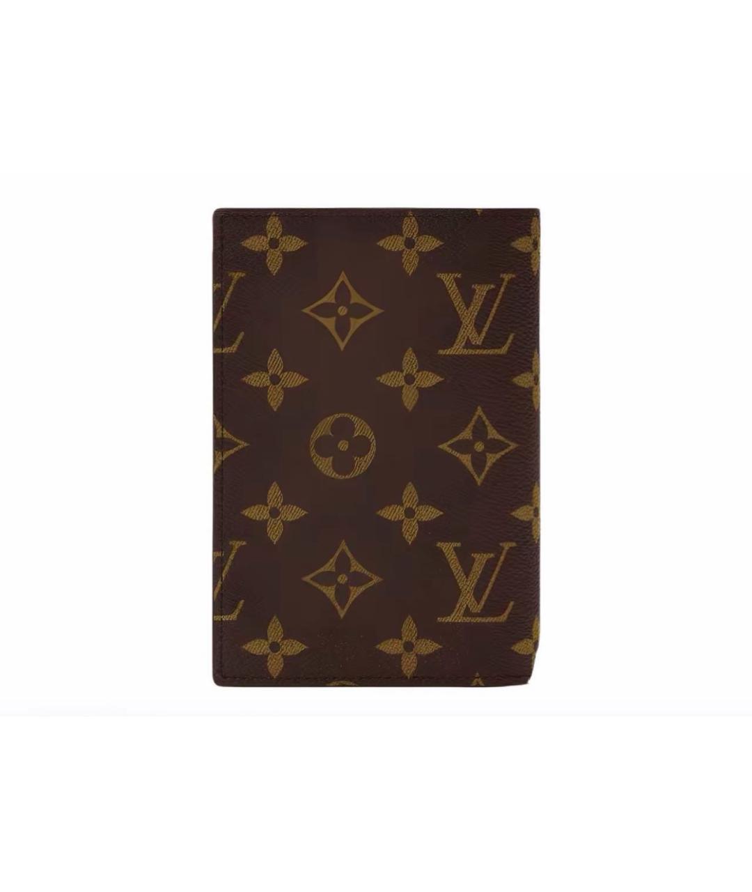 LOUIS VUITTON Коричневый кожаный кошелек, фото 2
