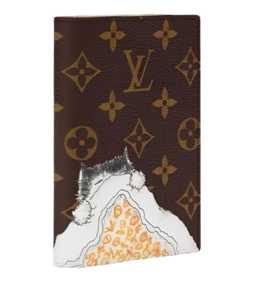 LOUIS VUITTON Коричневый кожаный кошелек, фото 1