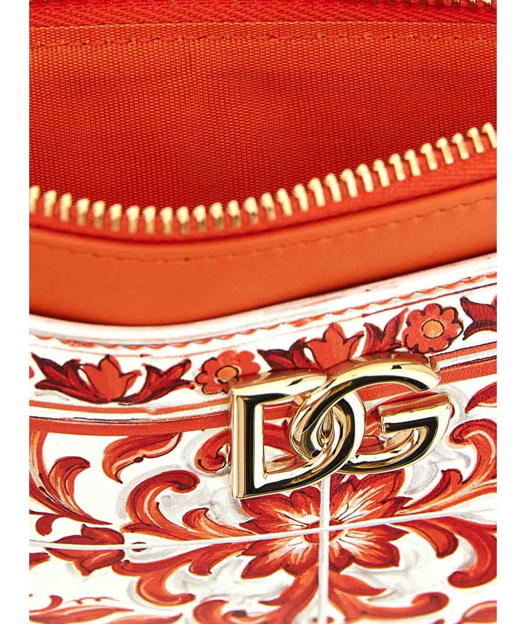 DOLCE&GABBANA Оранжевый кожаный кошелек, фото 3