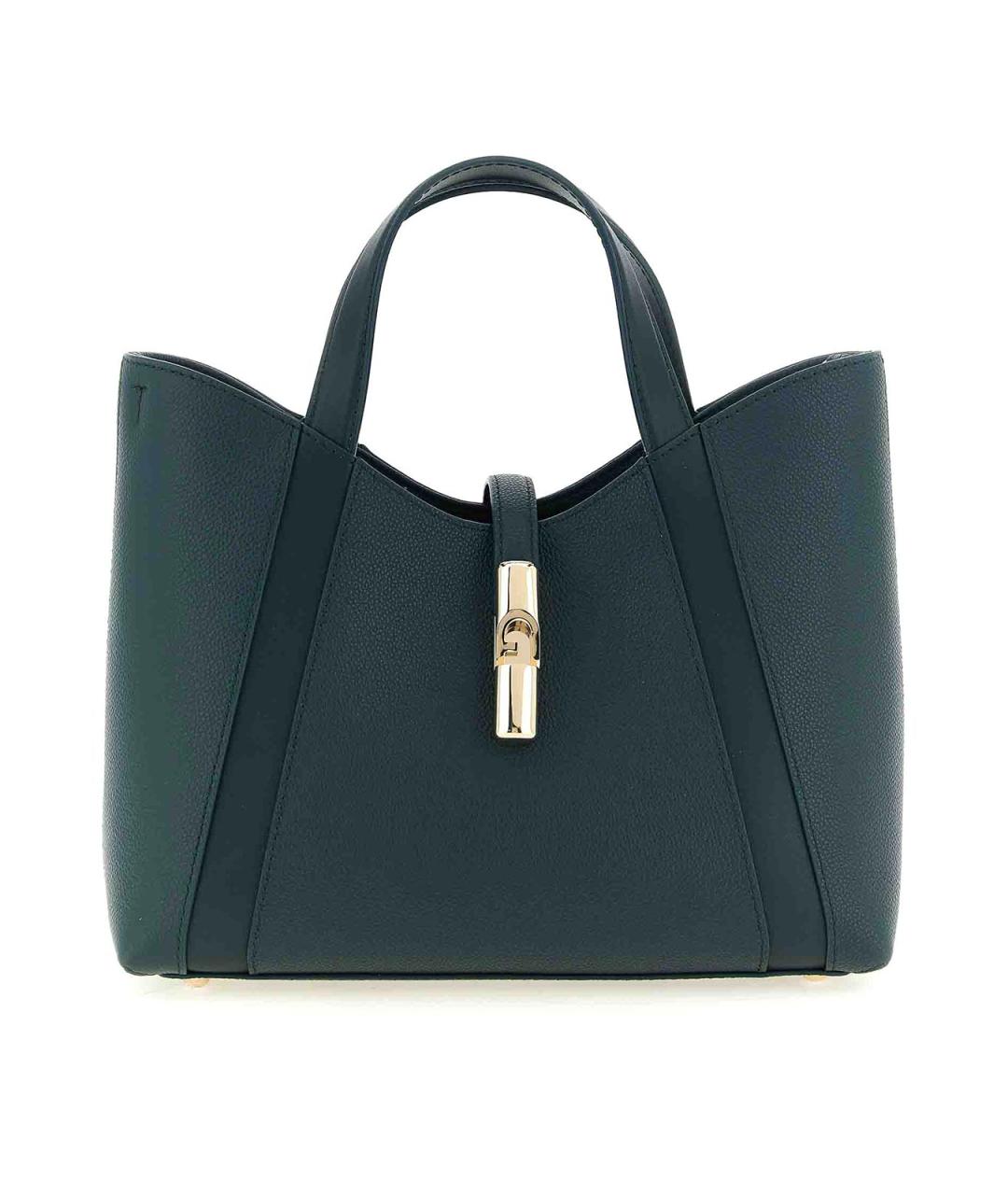 FURLA Зеленая кожаная сумка тоут, фото 1