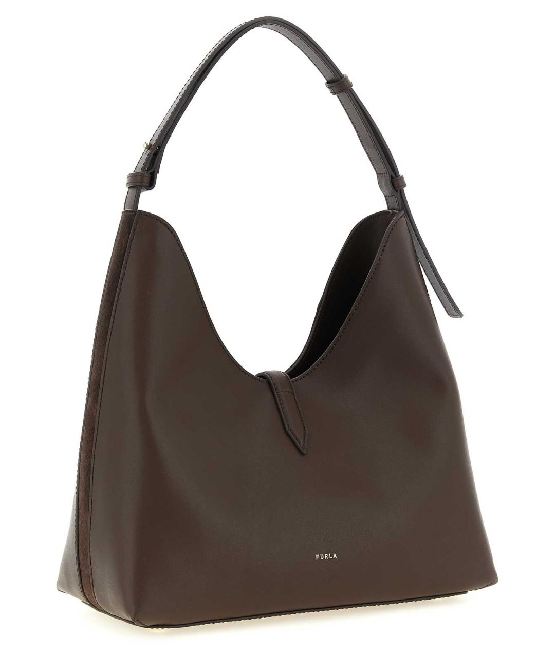 FURLA Коричневая кожаная сумка через плечо, фото 2
