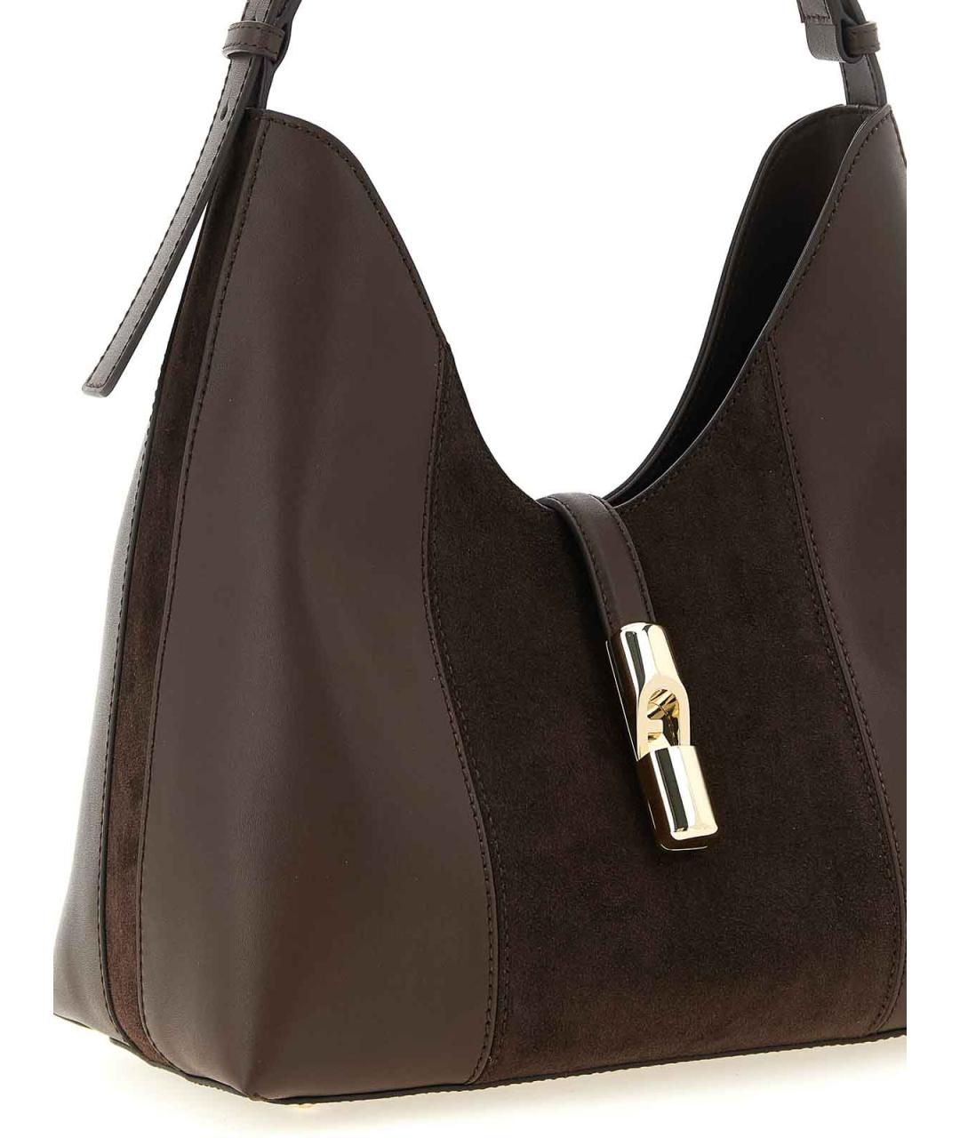 FURLA Коричневая кожаная сумка через плечо, фото 3