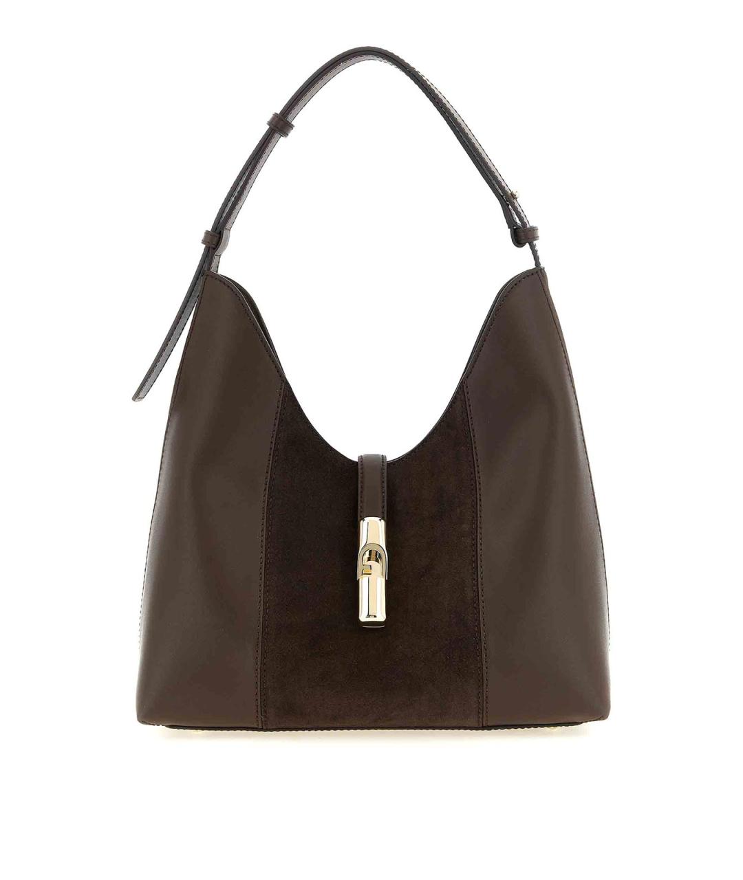 FURLA Коричневая кожаная сумка через плечо, фото 1