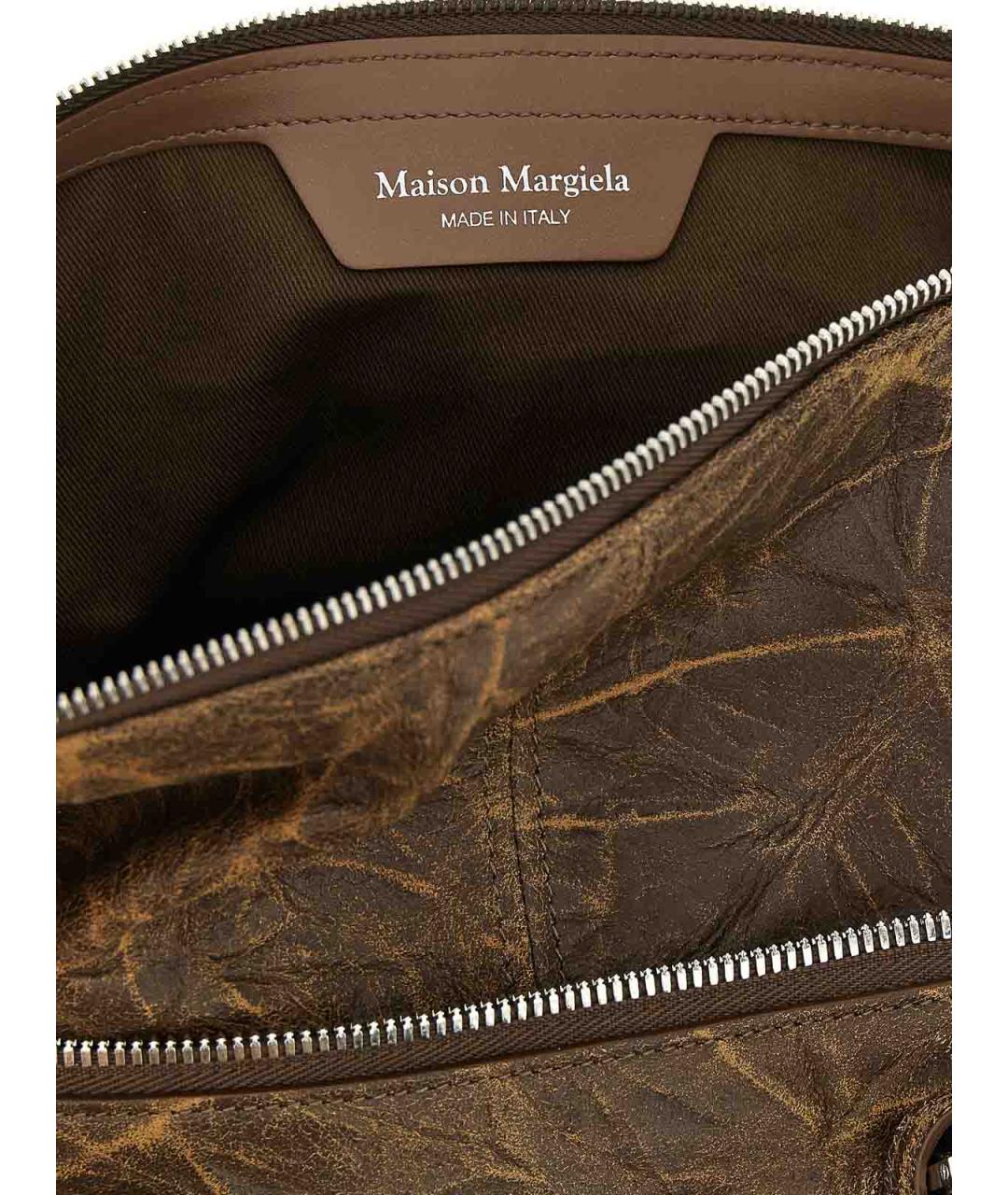 MAISON MARGIELA Коричневая кожаная сумка через плечо, фото 4