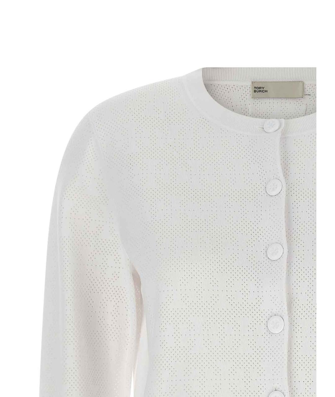 TORY BURCH Белый вискозный кардиган, фото 3