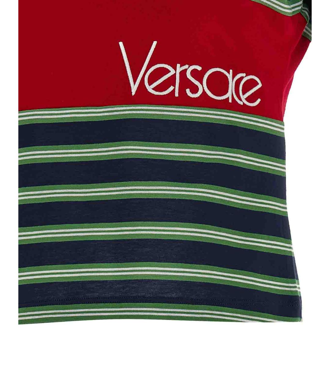 VERSACE Мульти хлопковая футболка, фото 4