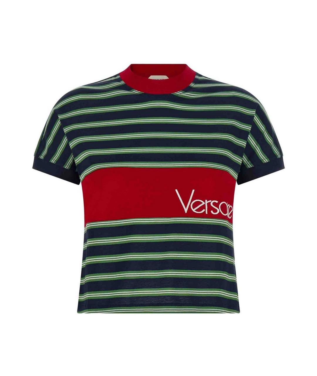 VERSACE Мульти хлопковая футболка, фото 1