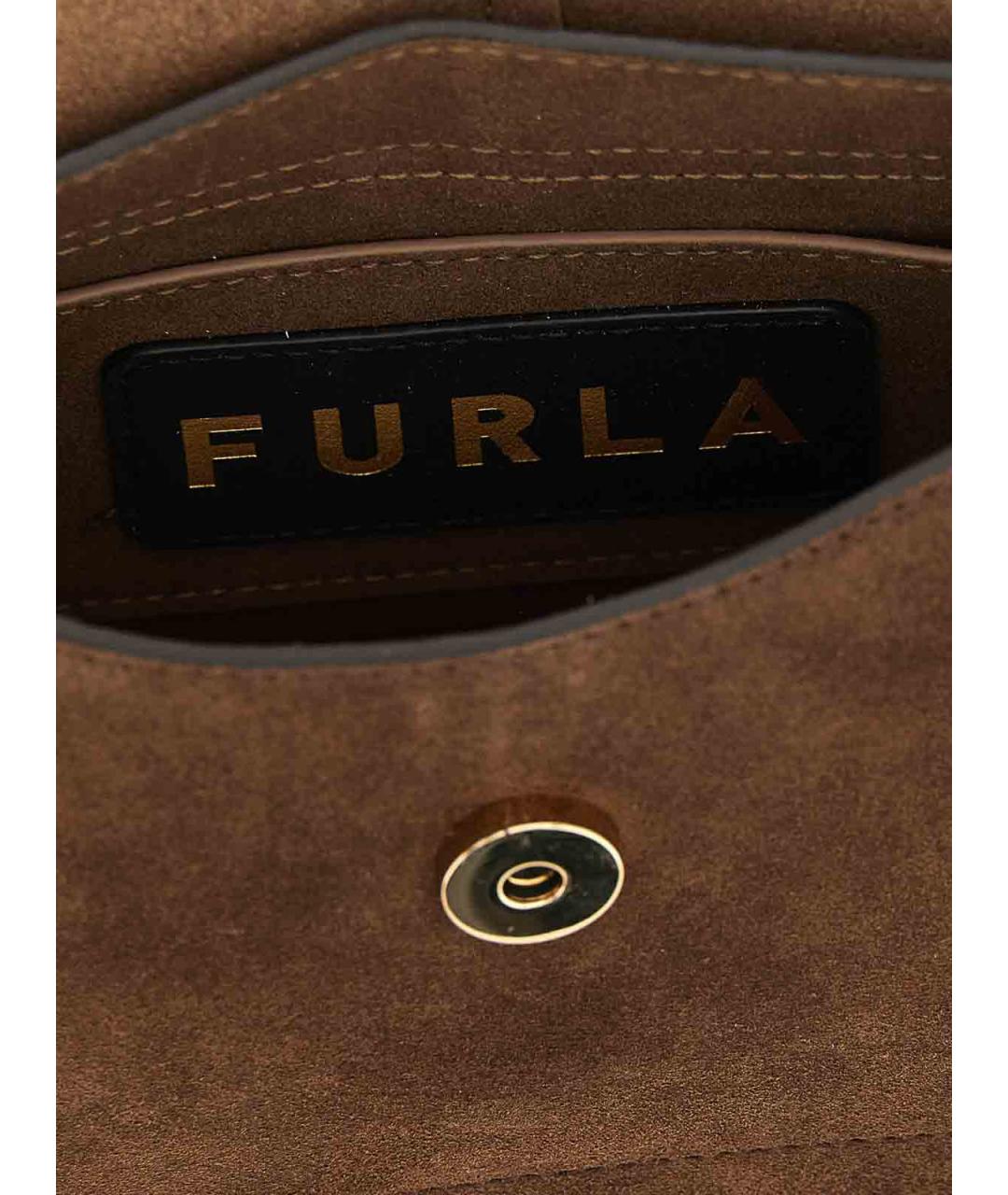 FURLA Коричневая замшевая сумка через плечо, фото 4
