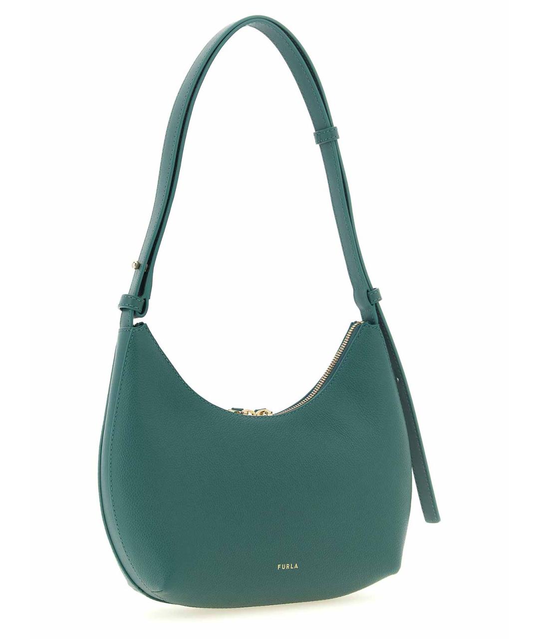 FURLA Зеленая кожаная сумка через плечо, фото 2