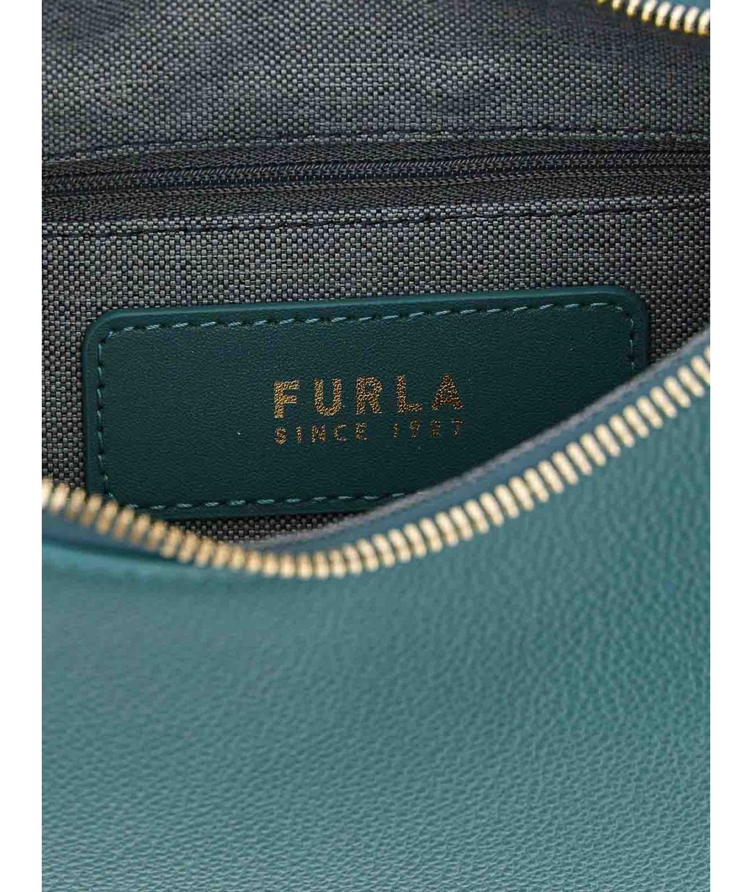 FURLA Зеленая кожаная сумка через плечо, фото 4