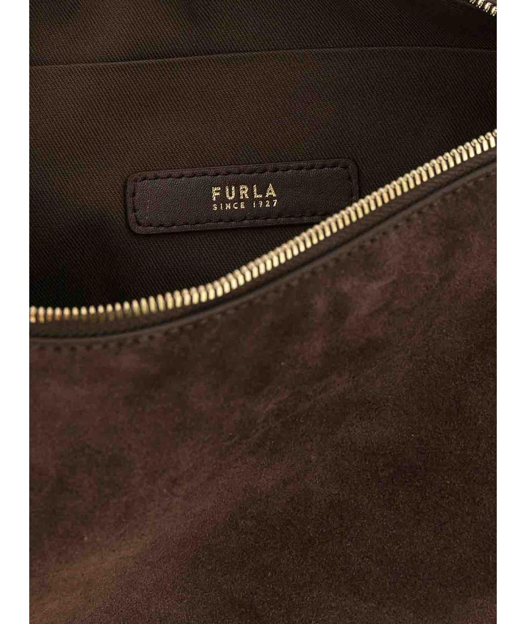 FURLA Коричневая замшевая сумка через плечо, фото 4