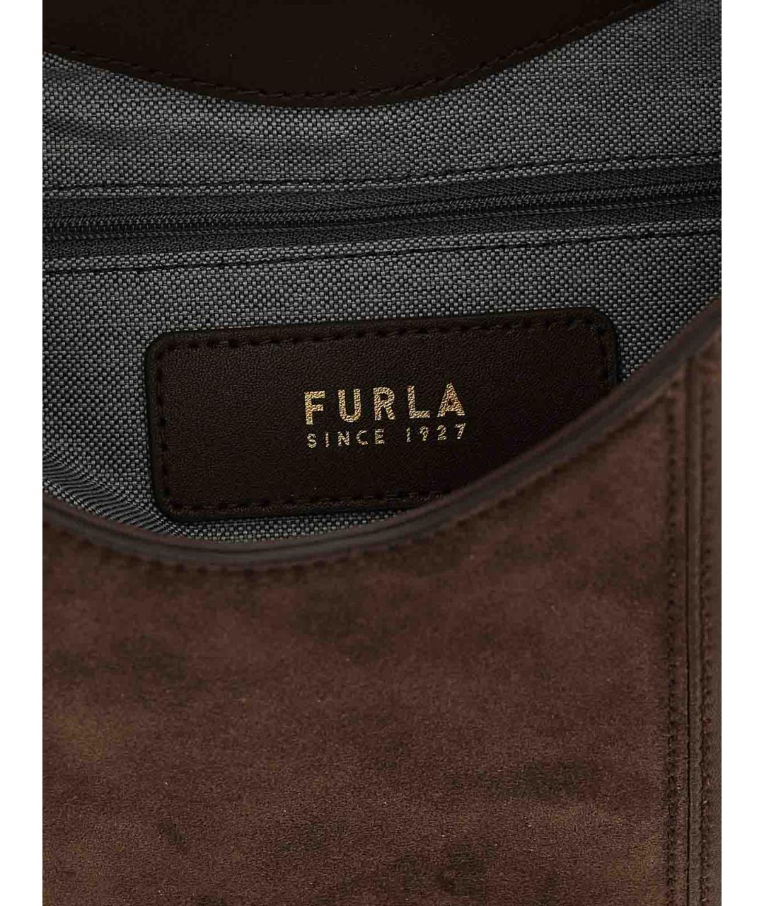 FURLA Коричневая замшевая сумка через плечо, фото 4