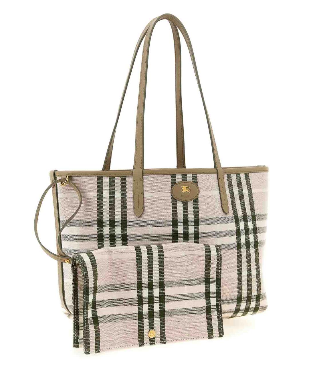 BURBERRY Бежевая кожаная сумка тоут, фото 3