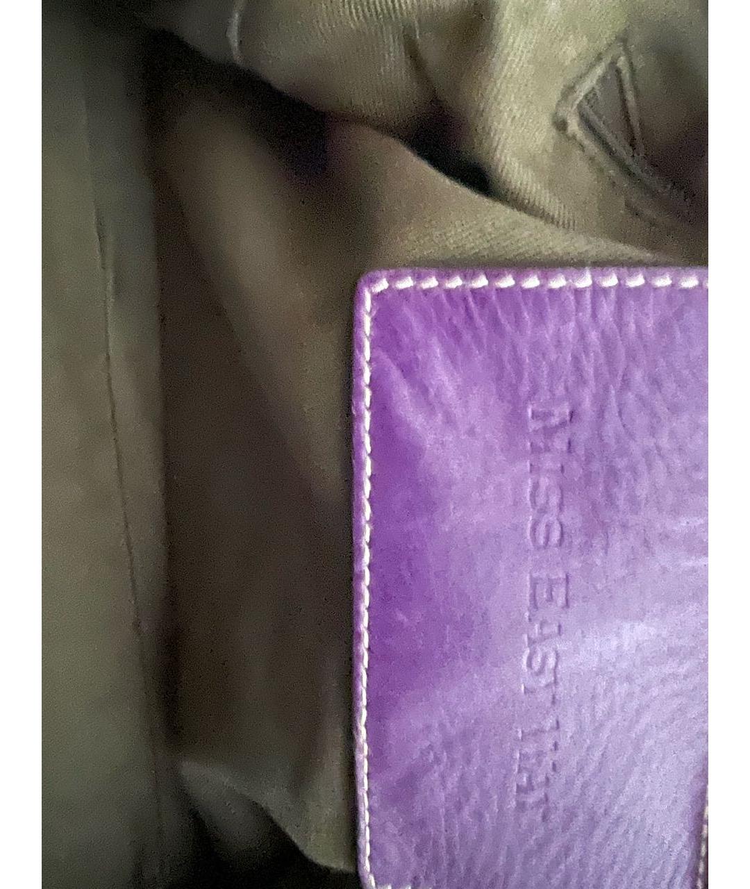 DOLCE&GABBANA Фиолетовая кожаная сумка тоут, фото 5
