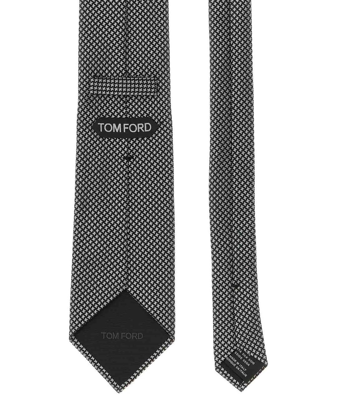 TOM FORD Серый шелковый галстук, фото 2
