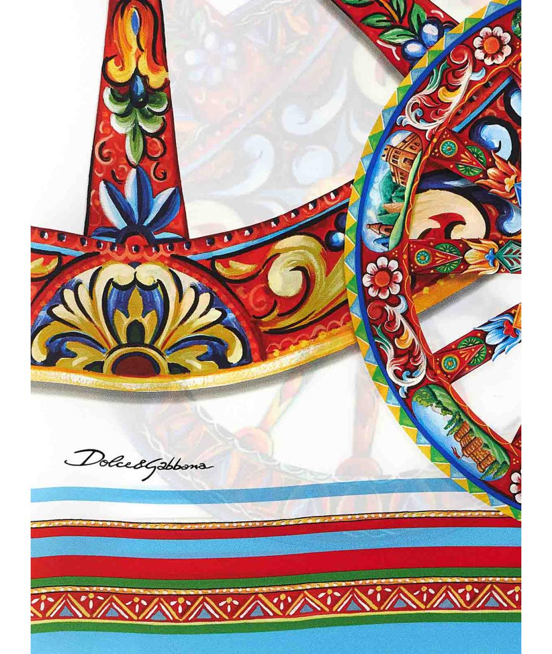 DOLCE&GABBANA Мульти шелковый шарф, фото 3