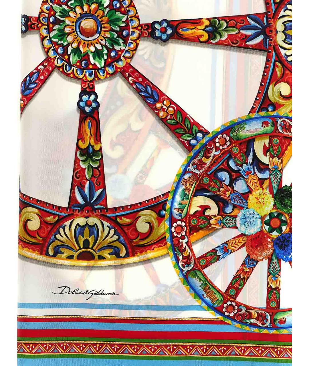 DOLCE&GABBANA Мульти шелковый шарф, фото 3