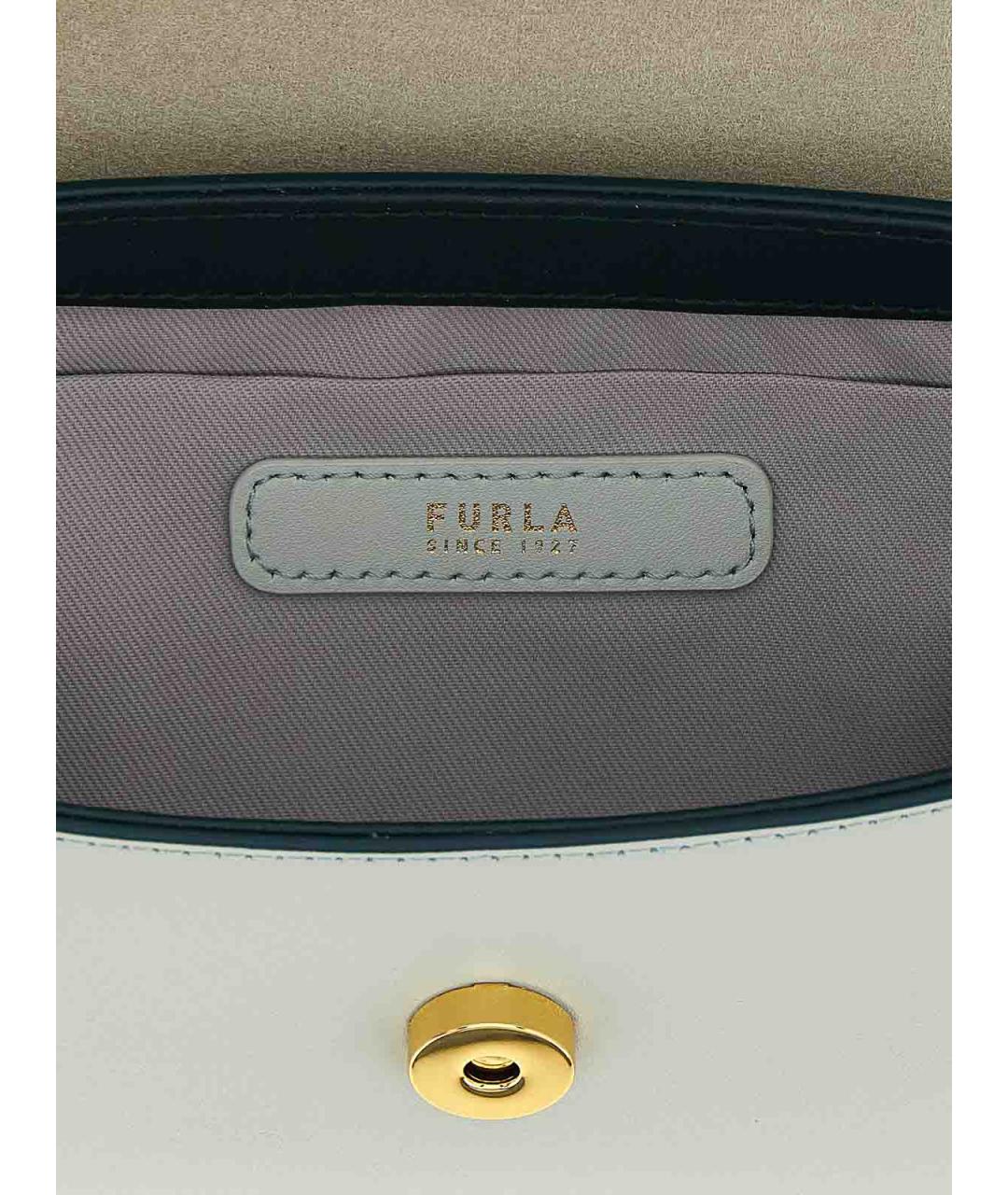 FURLA Зеленая кожаная сумка с короткими ручками, фото 4