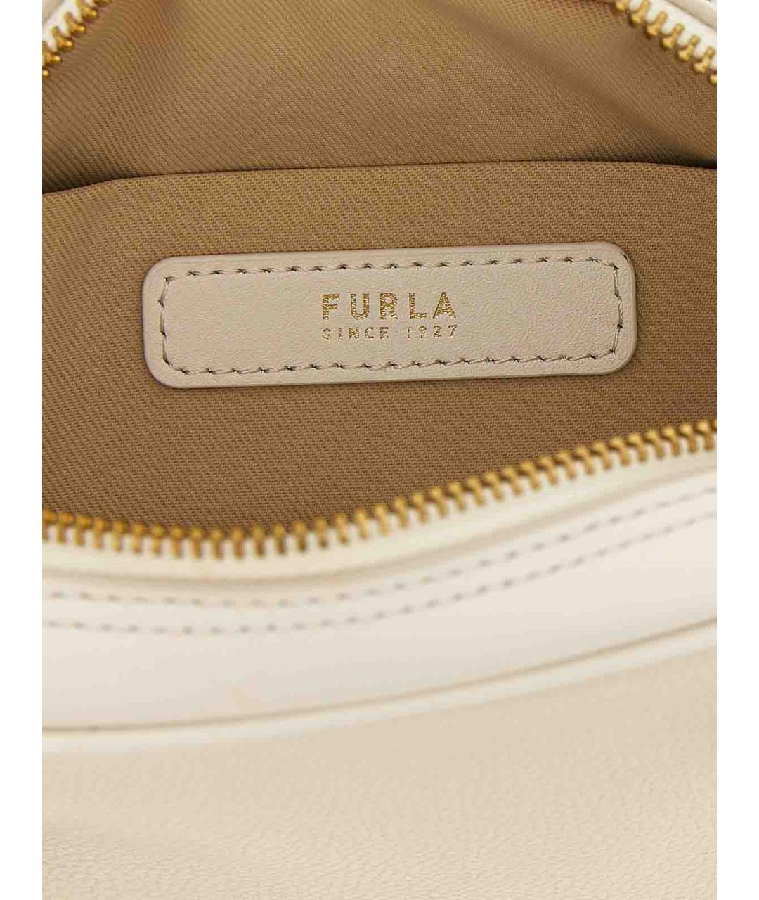 FURLA Белая кожаная сумка с короткими ручками, фото 4
