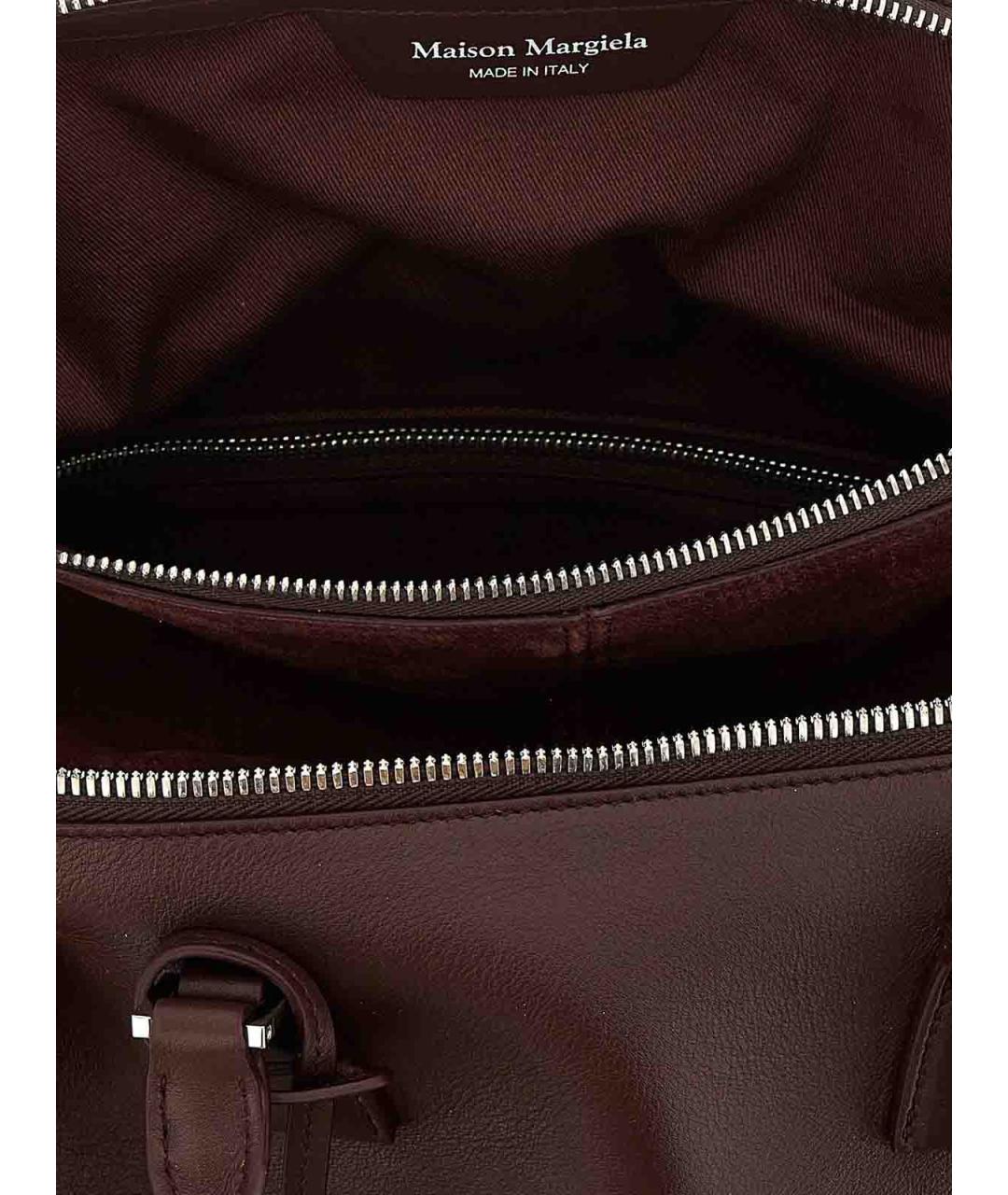 MAISON MARGIELA Бордовая кожаная сумка тоут, фото 4