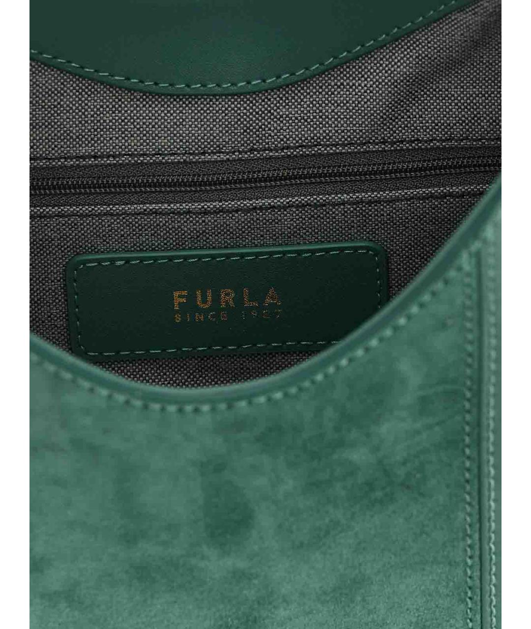 FURLA Зеленая замшевая сумка через плечо, фото 4