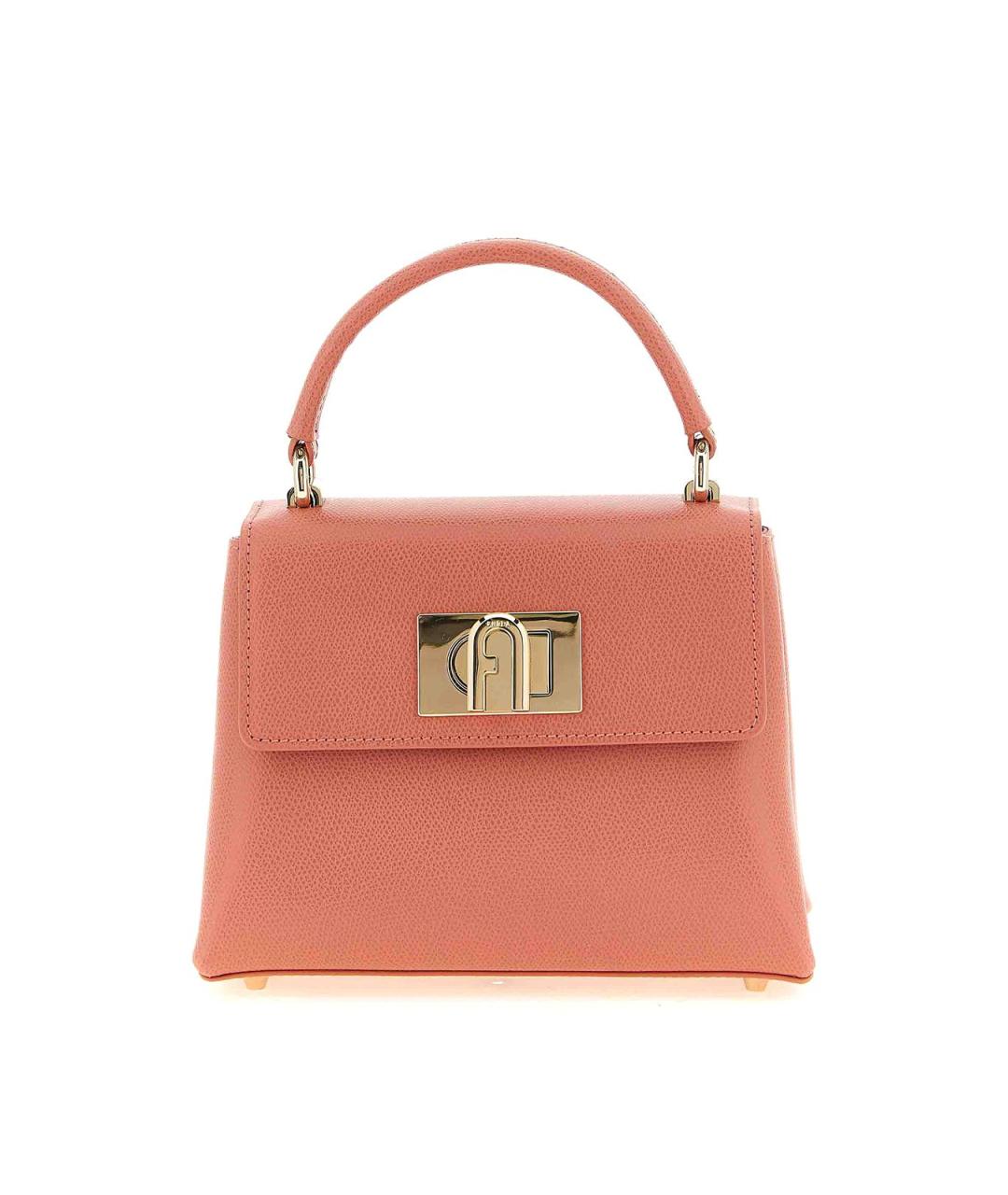 FURLA Розовая кожаная сумка с короткими ручками, фото 1