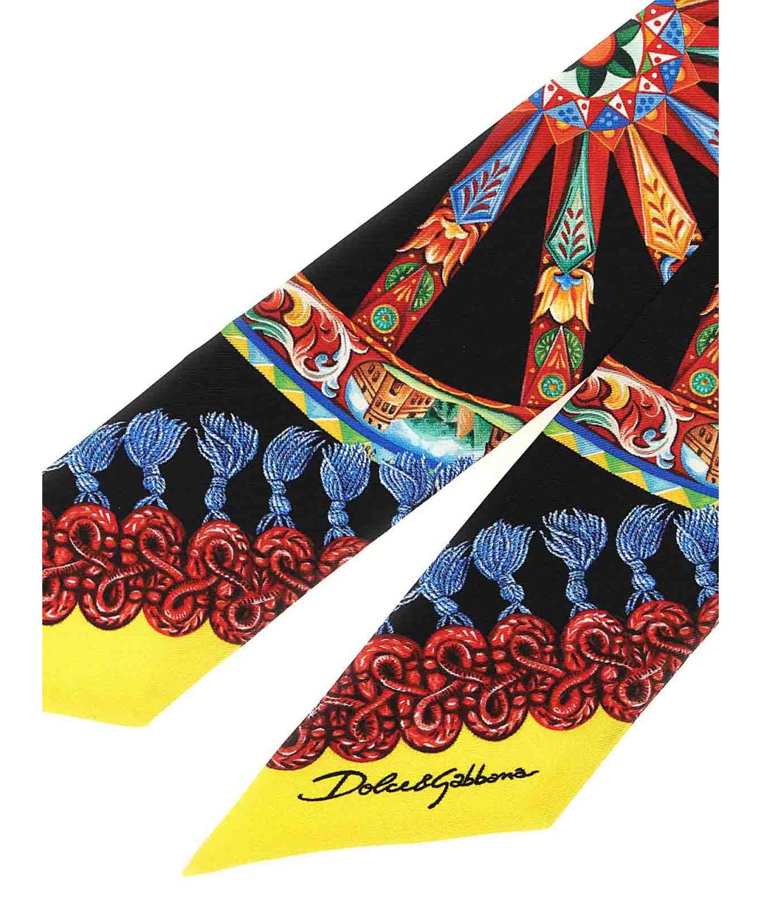 DOLCE&GABBANA Мульти шелковый платок, фото 3