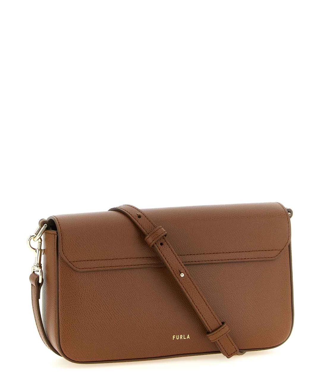 FURLA Коричневая кожаная сумка через плечо, фото 2